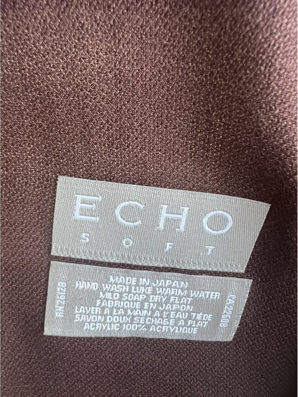 Echo Scarf Soft Basic Solid Wrap Shawl Chocolate Brown Winter Fringes JAPAN.